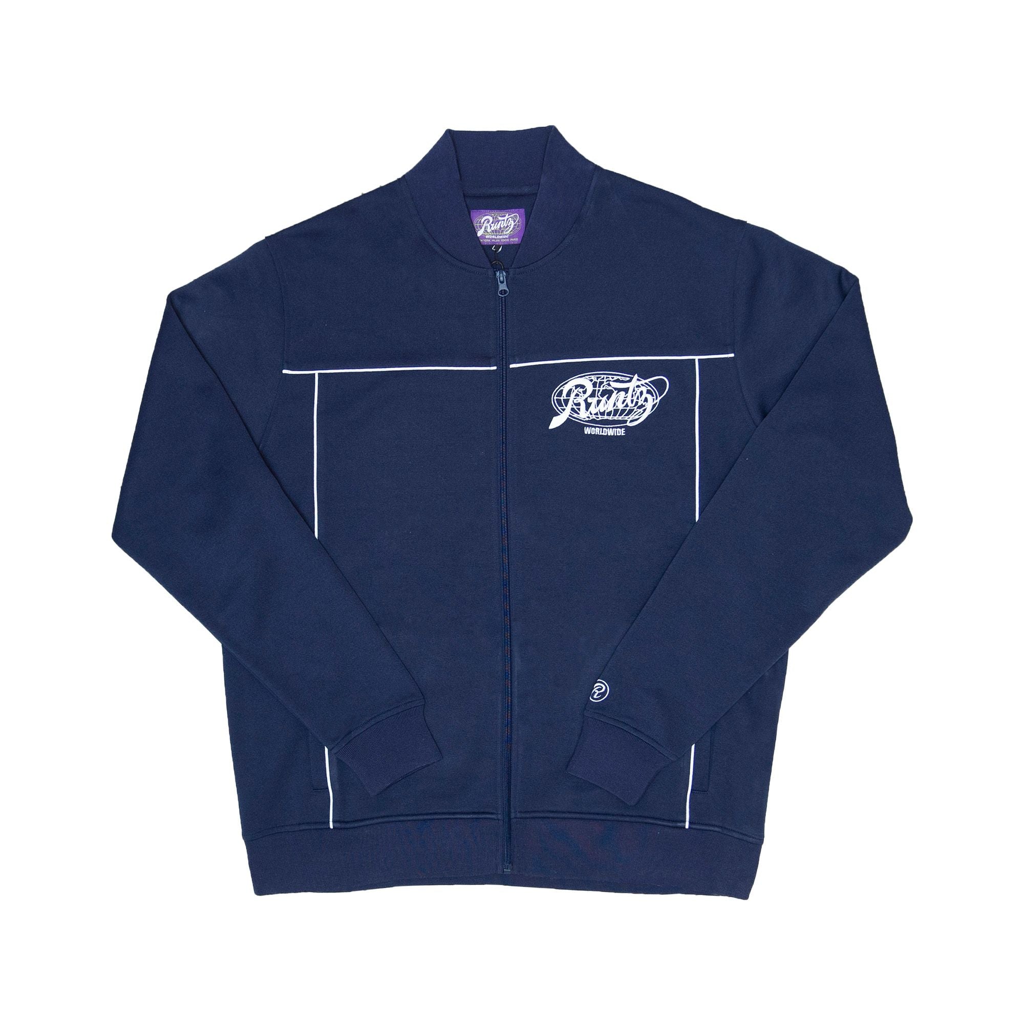WORLDWIDE TRICOT JACKET - NAVY – RuntzWorldWide