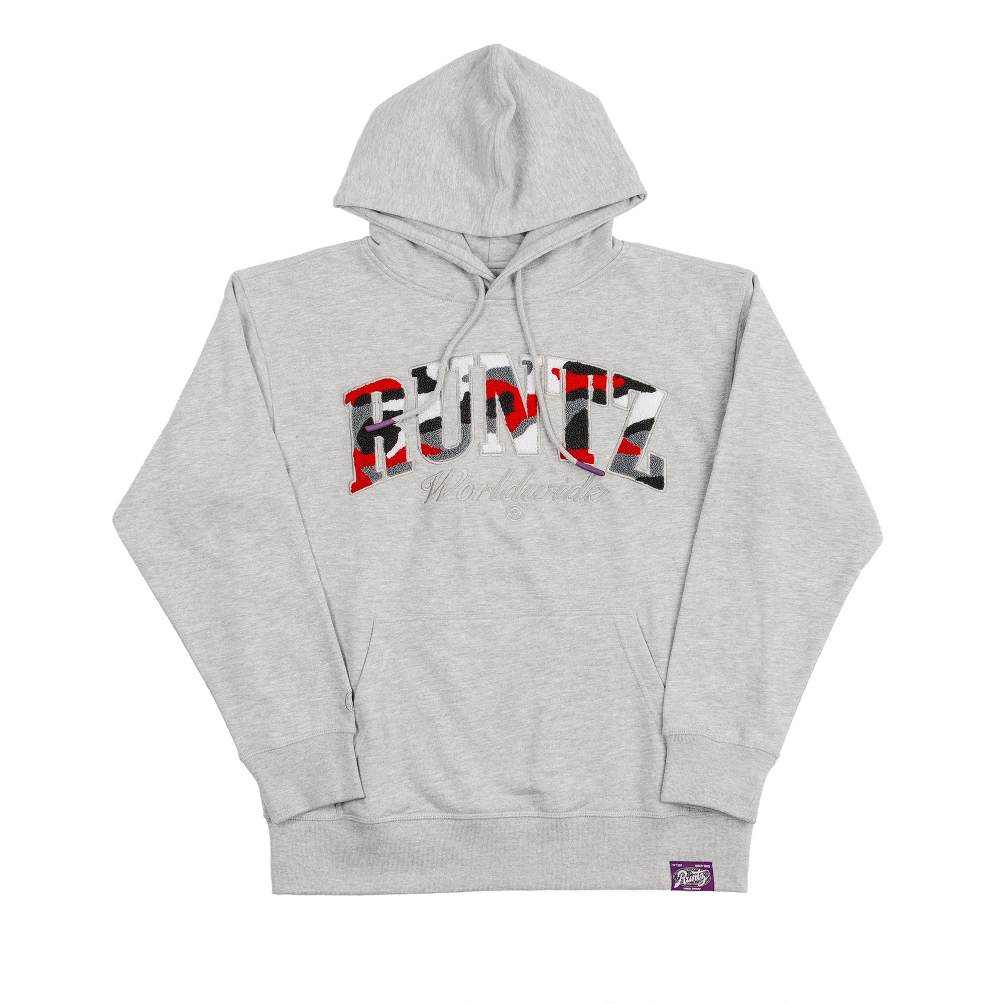 CHENILLE CAMO HOODIE - HEATHER GREY – RuntzWorldWide