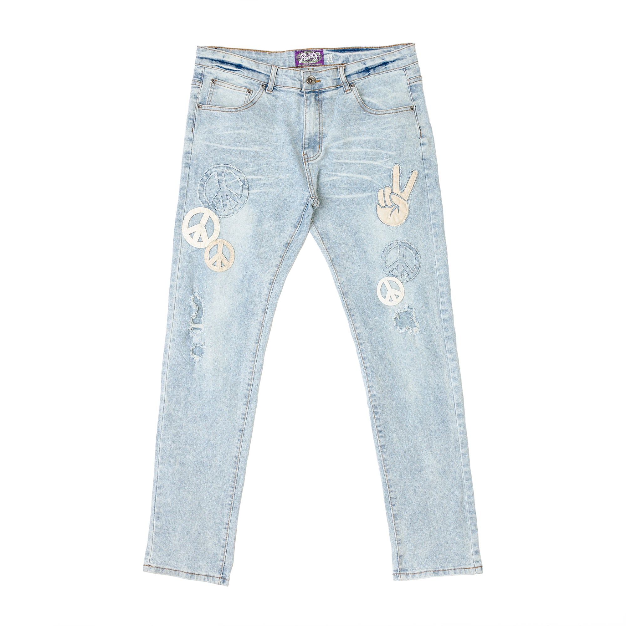 PEACE, LOVE, RUNTZ JEAN - BLEACHED WASH – RuntzWorldWide