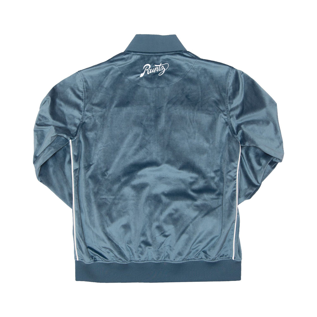AROUND THE WORLD VELOUR JACKET - SLATE – RuntzWorldWide